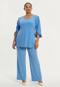 Tunic flare frilled sleeve DOLCE - blue - #6