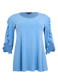 Tunic flare frilled sleeve DOLCE - blue - #5