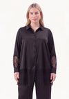 Chemise a-ligne satin - Noir