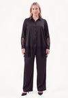 Chemise a-ligne satin - Noir
