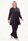 Tunique large en bas satin - Noir