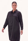 Robe chemise satin - Noir
