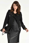 Jacket leather HEAVY INTERLOCK - black 