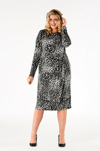 Dress drape GREY LEOPARD - grey - #2