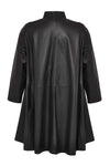 Coat wide Aline leather - black - #3