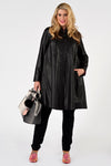 Coat wide Aline leather - black - #2