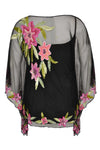 Tunic square roses beading - black - #3