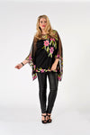 Tunic square roses beading - black - #2
