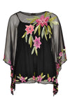 Tunic square roses beading - black - #4