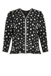 Jacket beaded v-neck short - black - #4