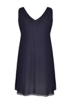 Singlet long v-neck voile UNI - blue