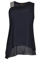 Tunic asymmetric voile UNI - blue - #2