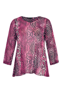 Tunic v-neck PINK SNAKE - pink - #3