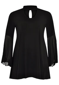 Shirt wide plissé sleeve DOLCE - black - #4