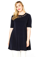 Tunic wide bottom pearls DOLCE - blue - #1