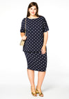 Jupe fourreau dots - bleu
