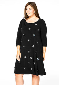 Dress beaded front DOLCE - black - #1