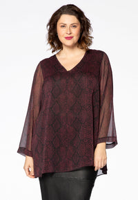 Tunic SNAKE v-neck - red - #1