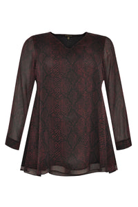 Tunic SNAKE v-neck - red - #4
