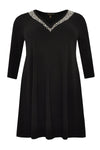 Tunic wide bottom beaded DOLCE - black - #4
