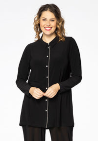 Blouse flare strass trim DOLCE - black - #1