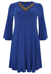 Dress frilled beaded DOLCE - blue - #4