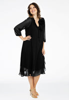 Dress ruffled VOILE - black  - #2