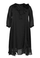 Dress ruffled VOILE - black  - #4