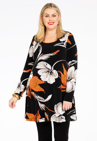 Tunic wide bottom CAMELLIA - black - #1