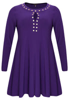 Tunic wide bottom studs DOLCE - purple  - #4