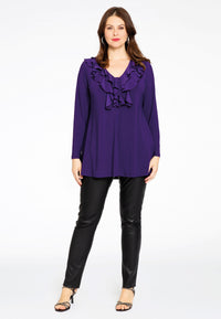 Tunic flare ruffled V-neck DOLCE - purple - #2