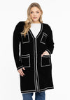 Cardigan contrast piping - black 