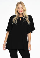 Tunic flare frilled sleeves DOLCE - black  - #1