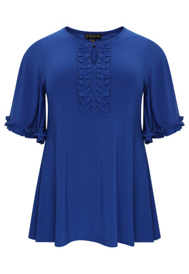 Tunic flare frilled sleeves DOLCE - indigo - #4