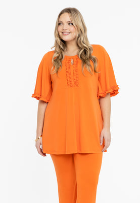 Tunic flare frilled sleeves DOLCE - orange  - #1