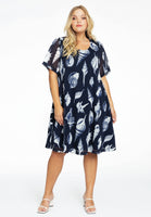 Dress A-line SEA SHELLS - blue - #2