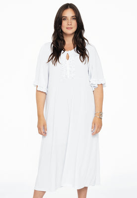 Dress frilled sleeves DOLCE - white  - #1