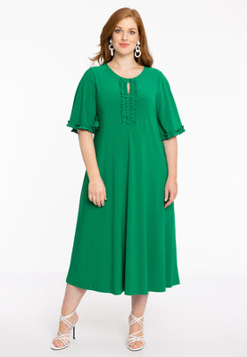 Dress frilled sleeves DOLCE - green  - #2