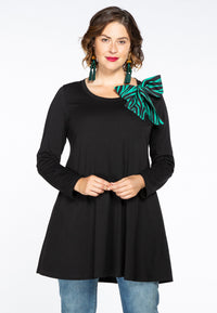 Tunic wide bottom bow tiger - black - #1