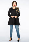 Tunic wide bottom scarf Paris - black 