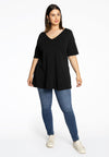 Tunic V flare COTTON - black 