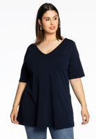 Tunic V flare COTTON - blue - #1