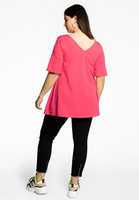 Tunic V flare COTTON - pink - #3