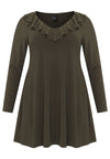 Tunic wide bottom frilled DOLCE - dark green