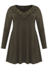 Tunic wide bottom frilled DOLCE - dark green