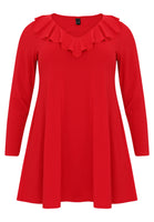 Tunic wide bottom frilled DOLCE - red - #1