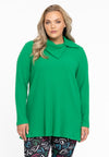 Tunic asymmetric collar RIB - green 