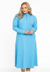 Dress standing collar DIAGONAL - light blue