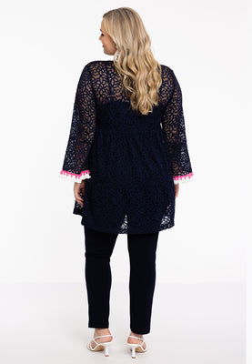 Tunic pom-pom LACE - blue - #3