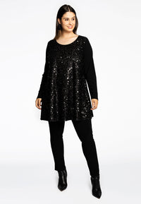 Tunic wide bottom SEQUINS - black - #2